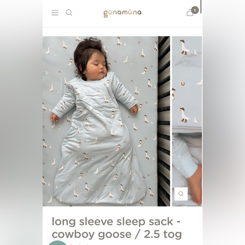 Gunamuna long sleeve sleep sack 2.5TOG